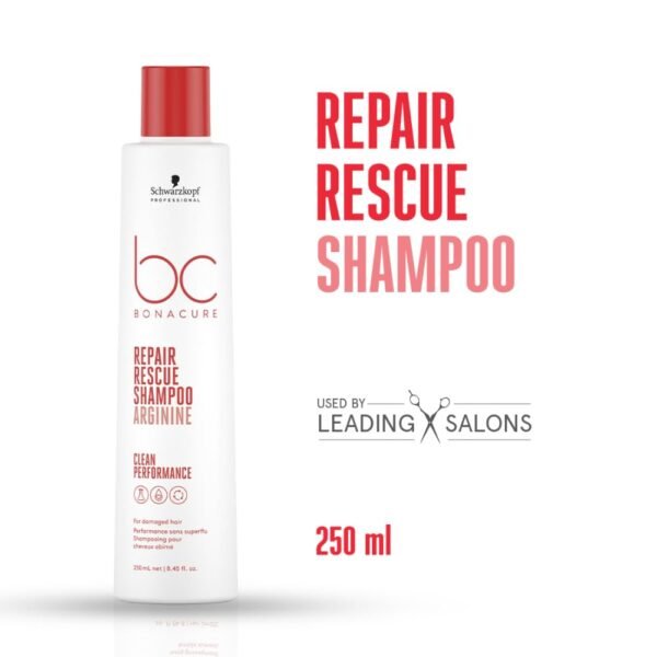 Schwarzkopf Professional Bonacure Repair Rescue Shampoo with Arginine, 250ml - Image 6